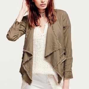 Free People Raw Femme Military Blazer Jacket Boho